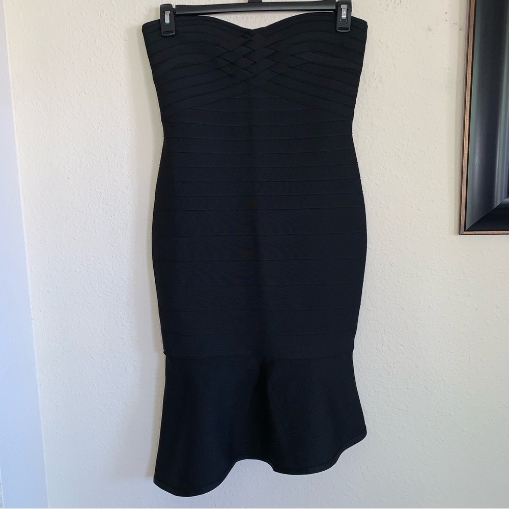 NWOT Venus Strapless Asymmetrical Bandage Dress
